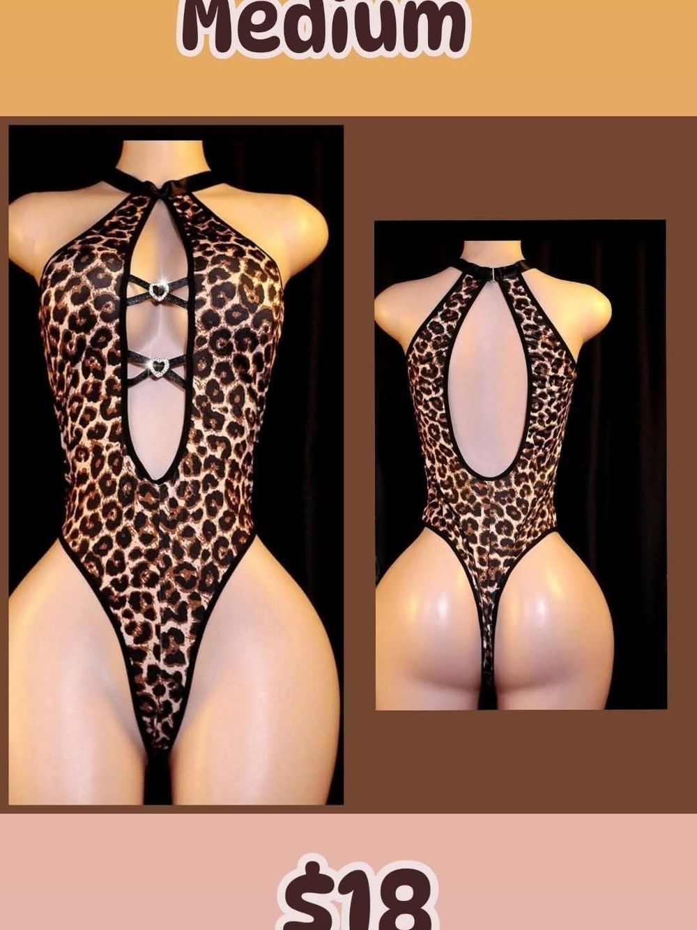 Leopard-Print Halter Teddy